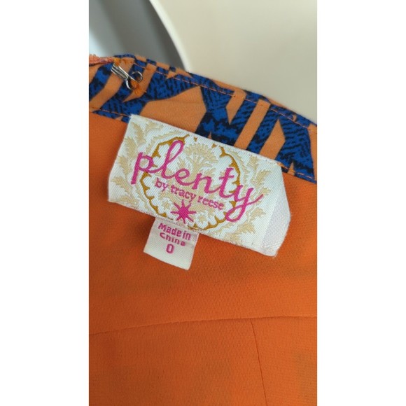 PLENTY by Tracy Reese Mini Sheath Dress Orange Blue African Wax Print Sexy XS 0 - Picture 5 of 6